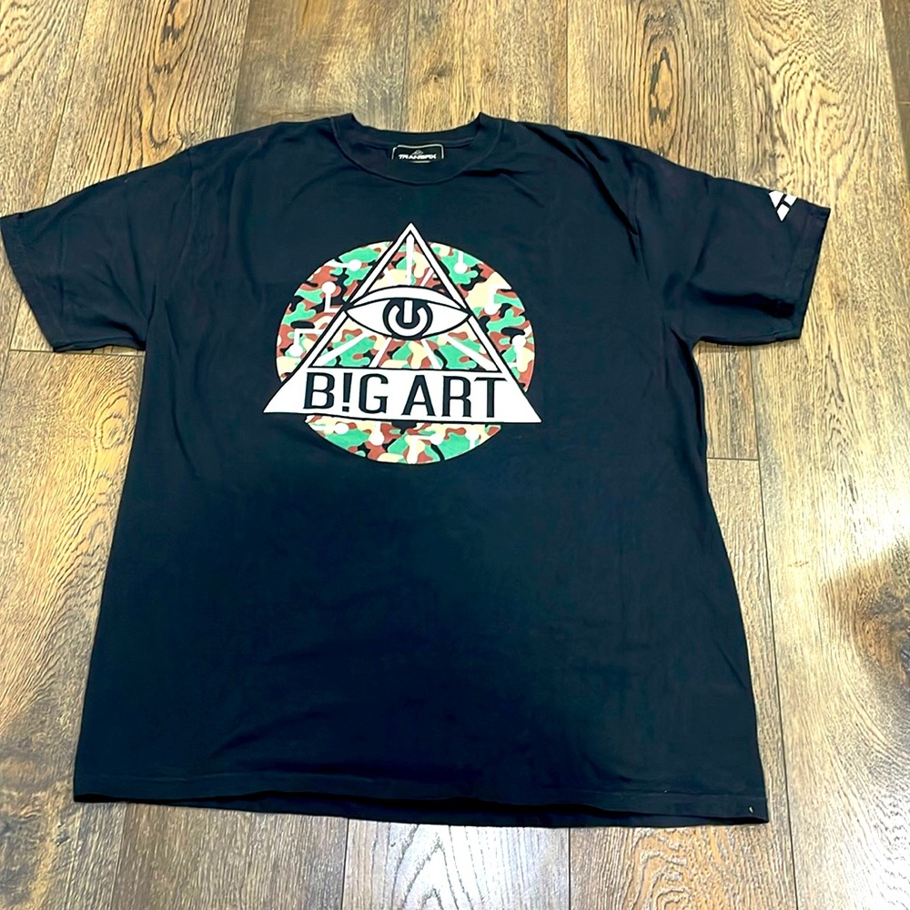 Transfix, XL, black T-shirt, big art, illuminati eye, black, excellent condition